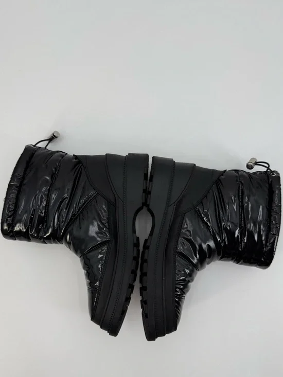 SAM EDELMAN Carlton Leather Trimmed Puffer Snow Boots Glossy Black Size 8.5 - Picture 9 of 16